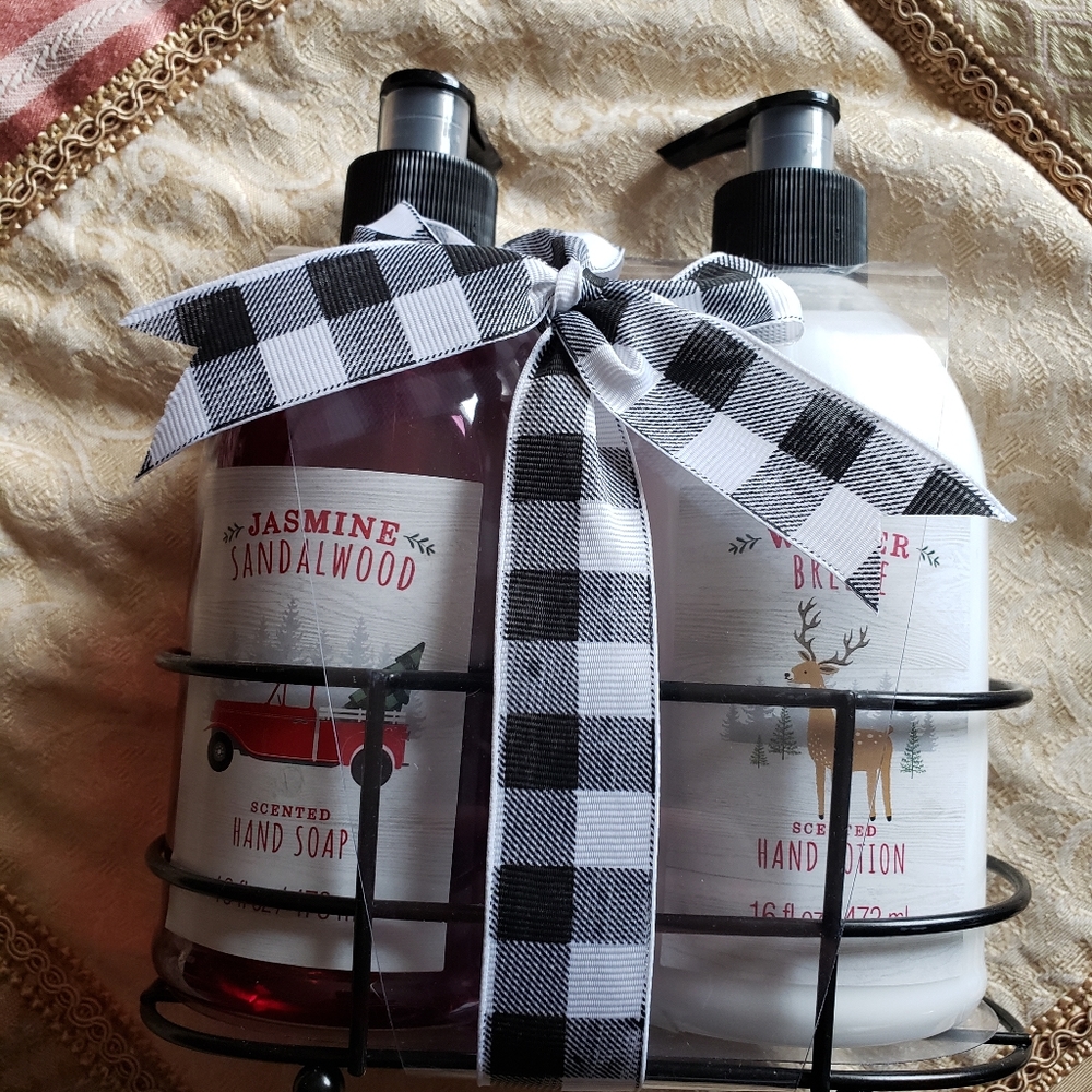 Jasmine and Sandlewood hand soap and lotion.